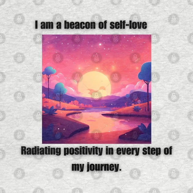 I am a beacon of self-love, radiating positivity in every step of my journey by Bekadazzledrops